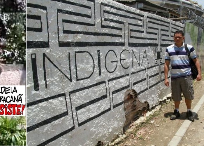 Dois carpinteiros descem do muro: Aldeia Maracanã